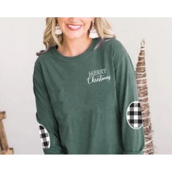 Gameday Couture "I'll Be Home" Holiday Elbow Patch Shirt Women's XXL NWOT - Picture 6 of 12